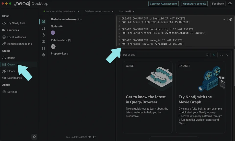 Neo4j Query Window