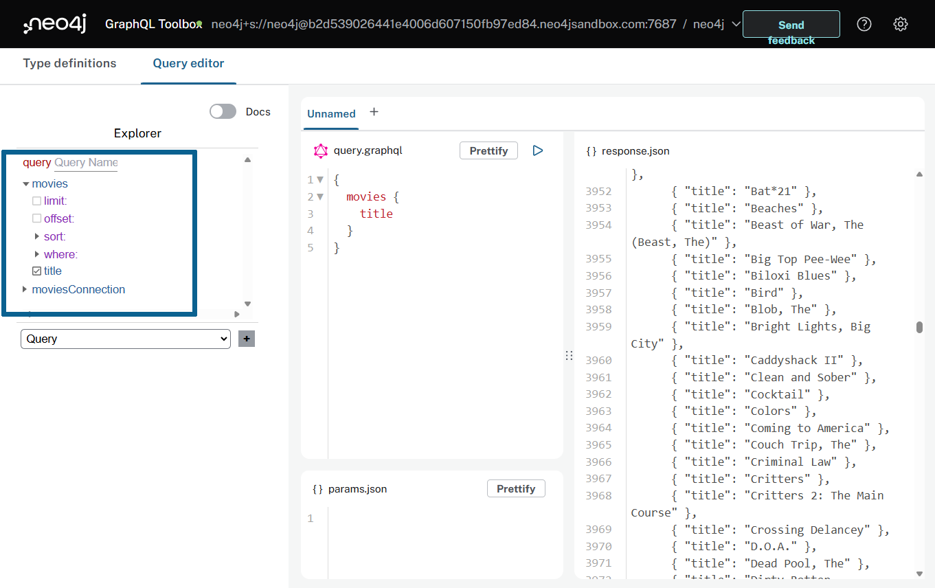 Toolbox highlighting the 3 query operations