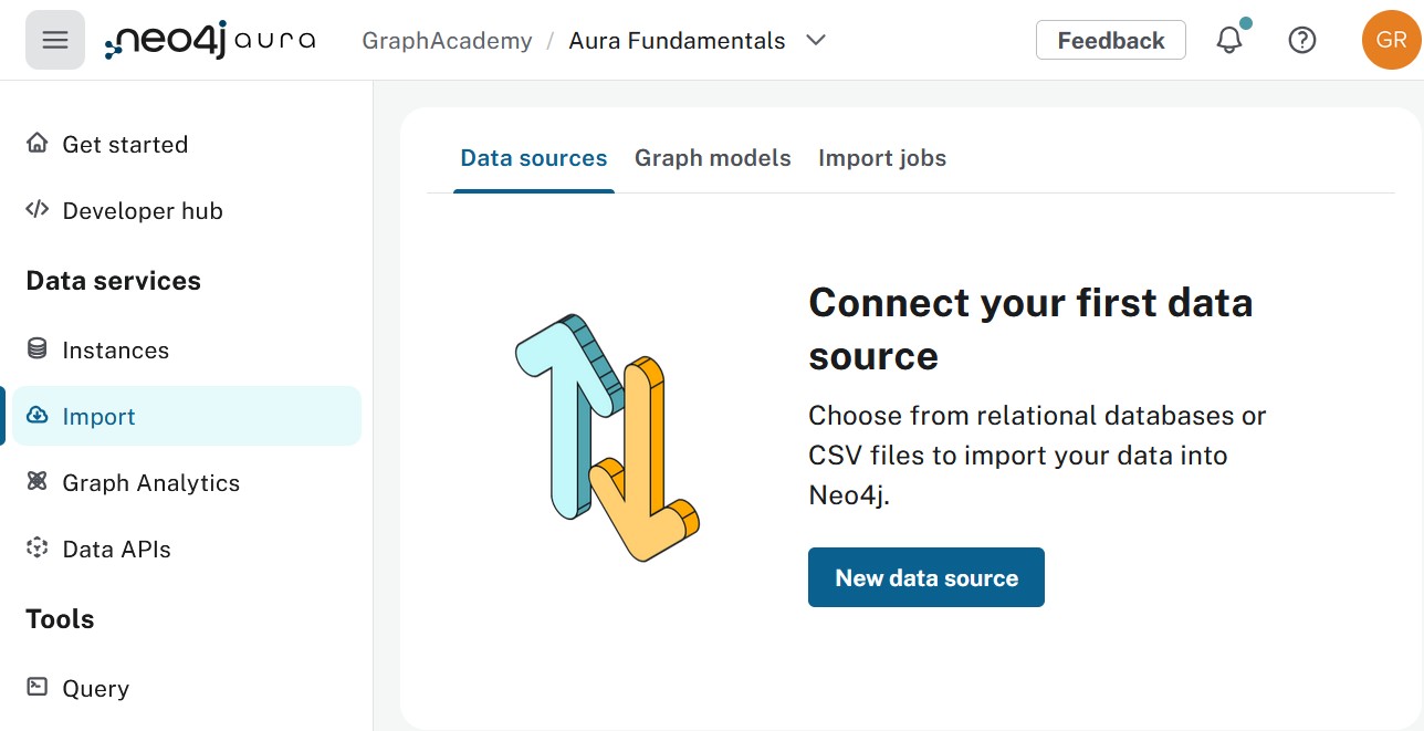 Neo4j Data Importer main interface