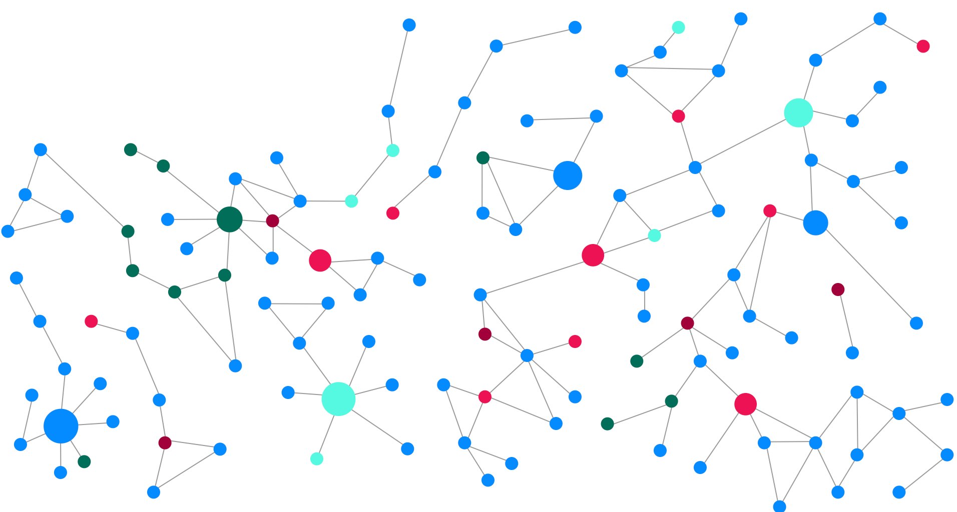 A large graph showing circles connected to each other by lines